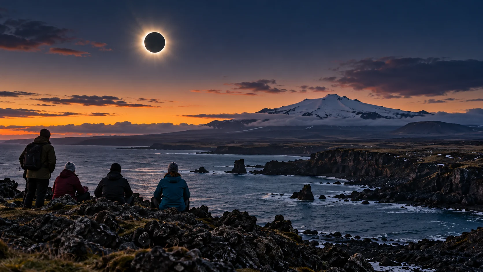 Solar Eclipse on Snæfellsnes — Iceland tour landscape